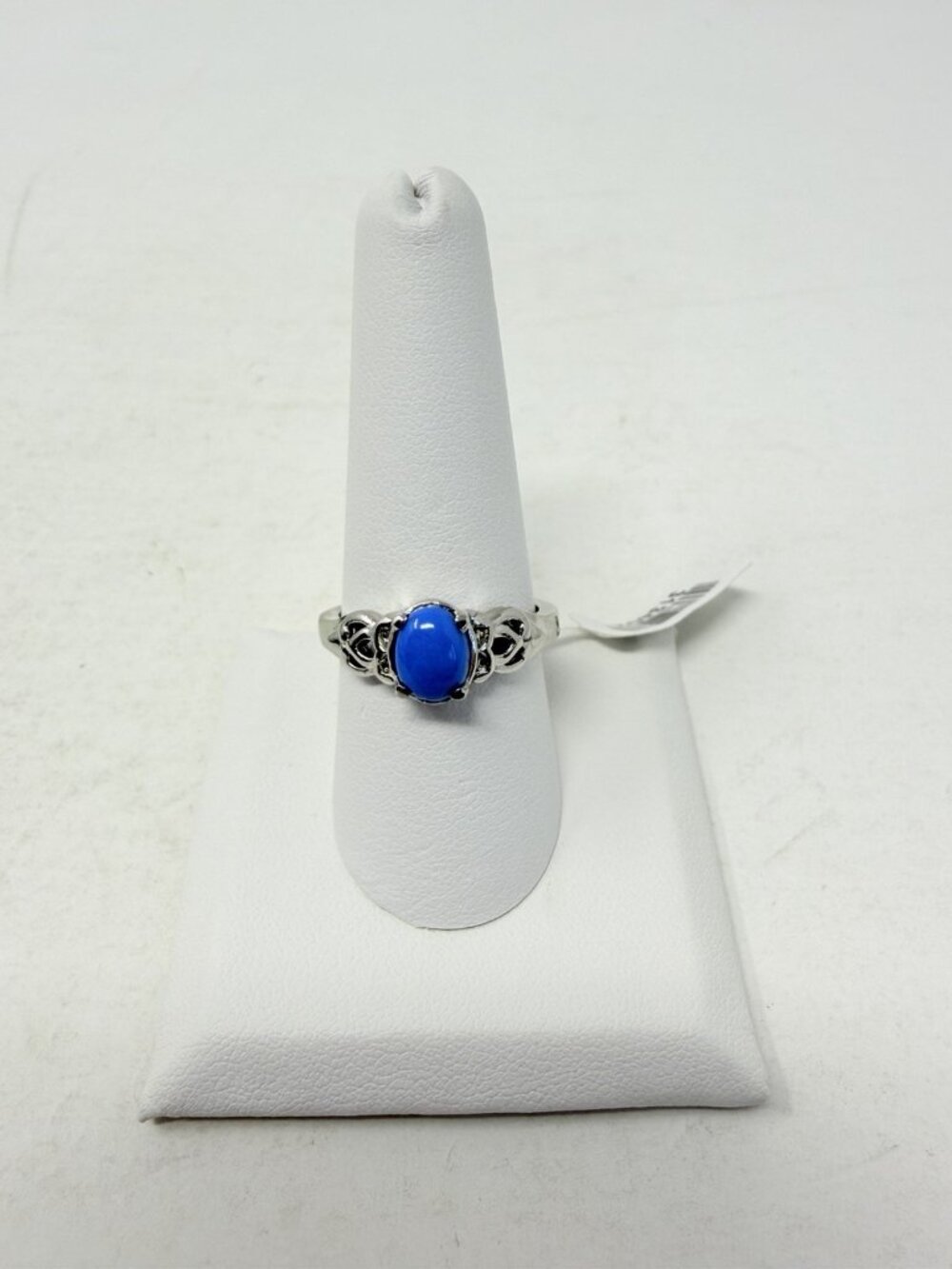 Shop LC Blue Ceruleite Stainless Steel Size 9 Ring TGW 1.00 cts. 5547
